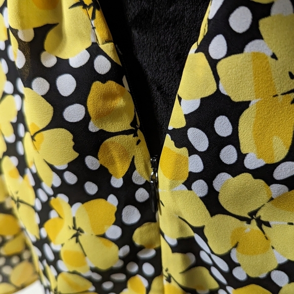Who What Wear Yellow and Black Floral Polka Dot Maxi Dress NWOT - Picture 12 of 14
